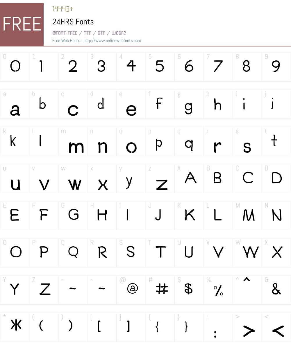 24HRS Font Screenshots
