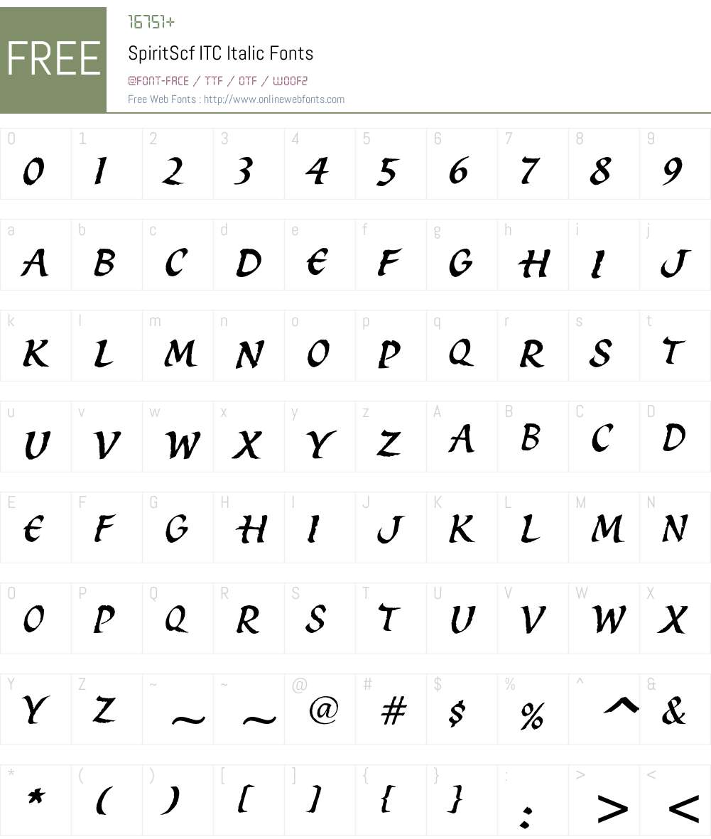 SpiritScf ITC Font Screenshots