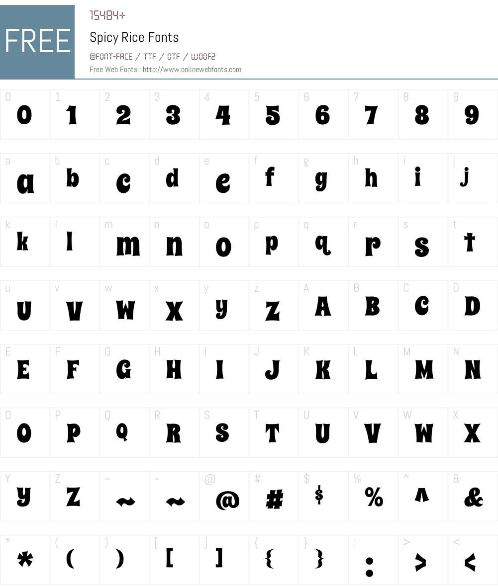 Spicy Rice Font Screenshots