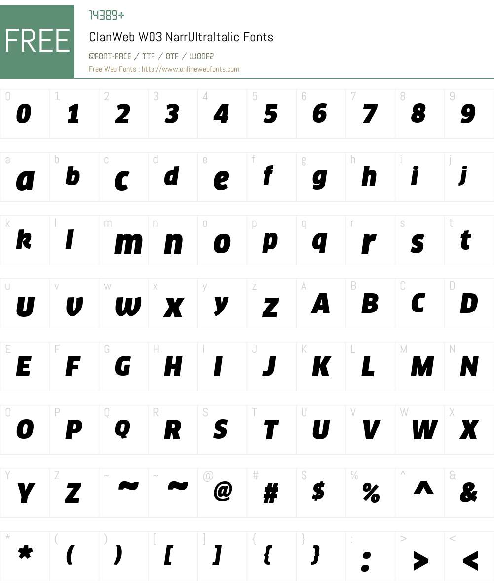 FF Clan Font Screenshots