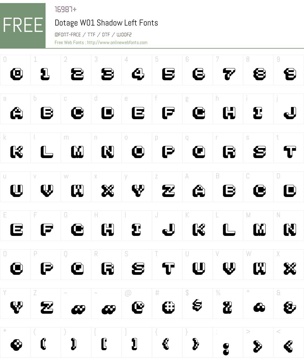DotageW01-ShadowLeft Font Screenshots