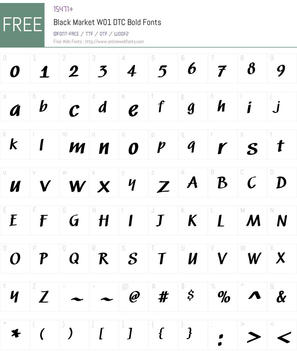 BlackMarketW01-DTCBold Font Screenshots
