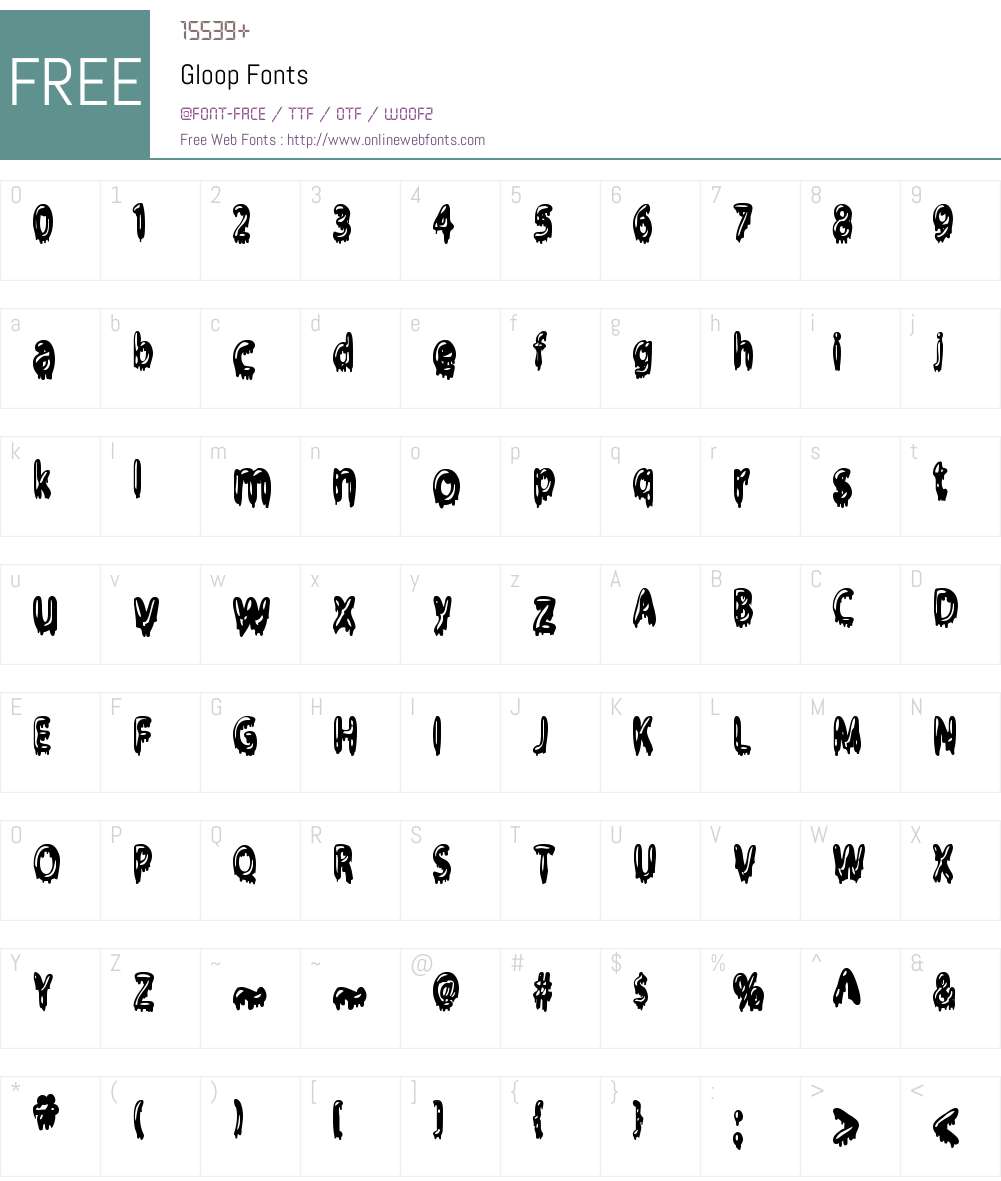Gloop Font Screenshots