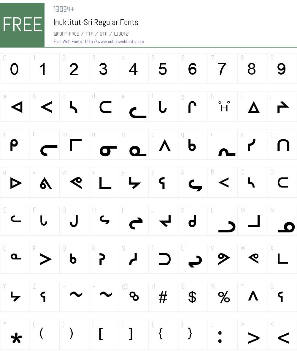 Inuktitut-Sri Font Screenshots