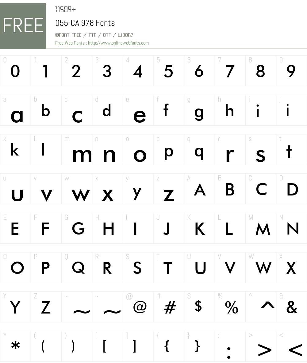 055-CAI978 Font Screenshots