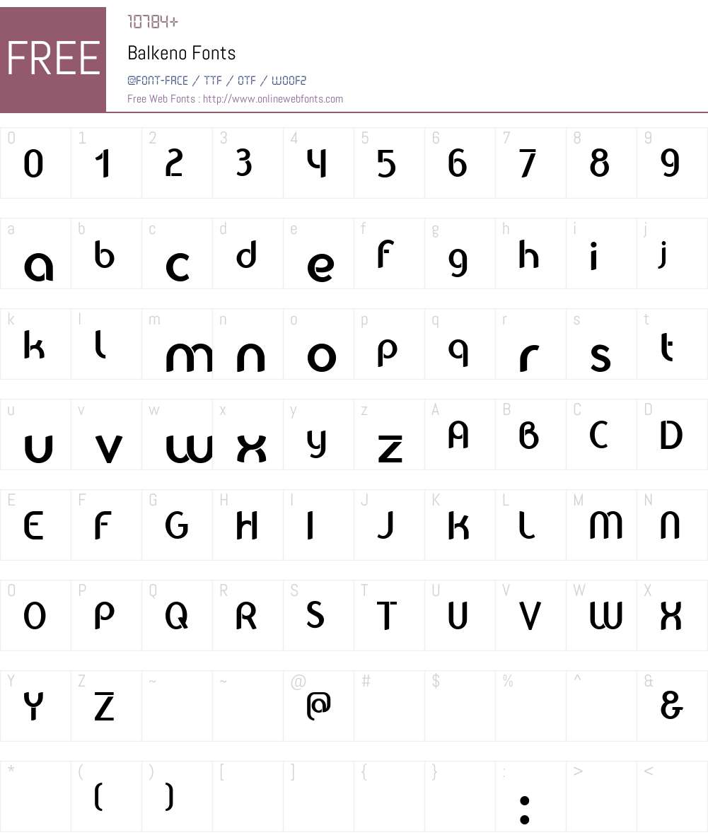 Balkeno Font Screenshots