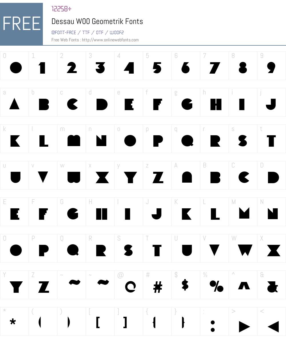 Dessau Font Screenshots