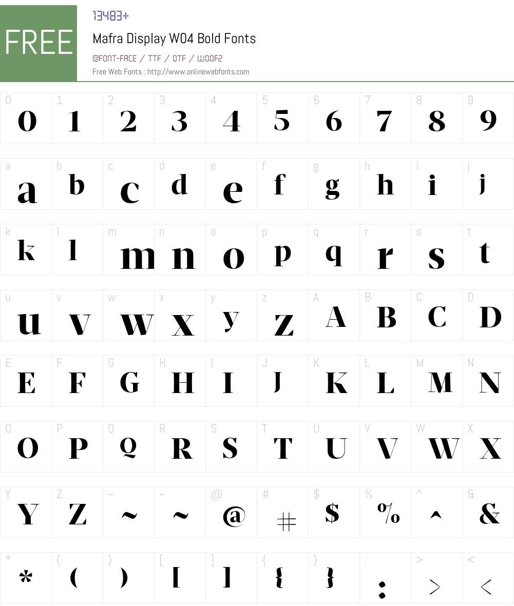 Mafra Display Font Screenshots