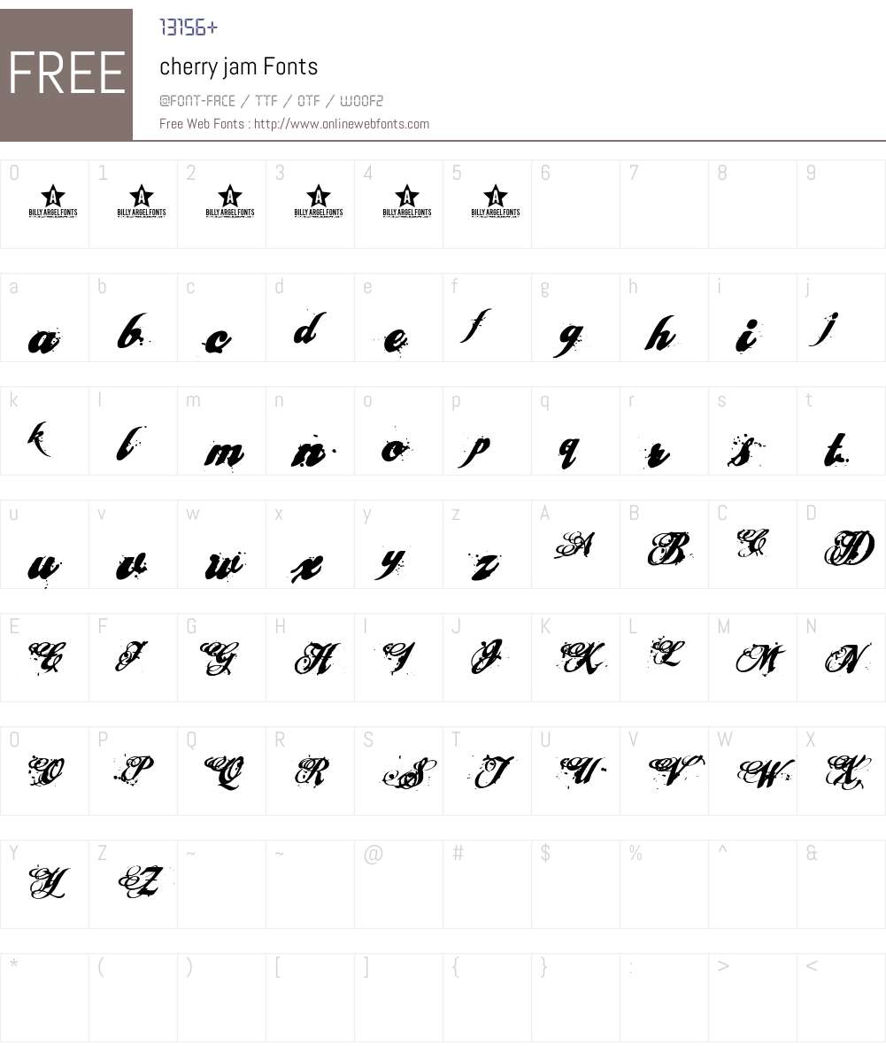 cherry jam Font Screenshots