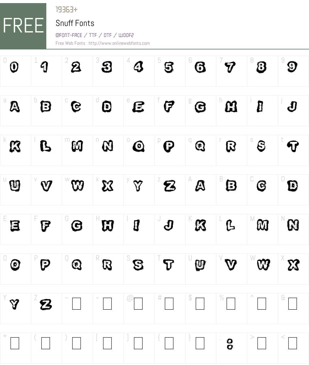Snuff Font Screenshots