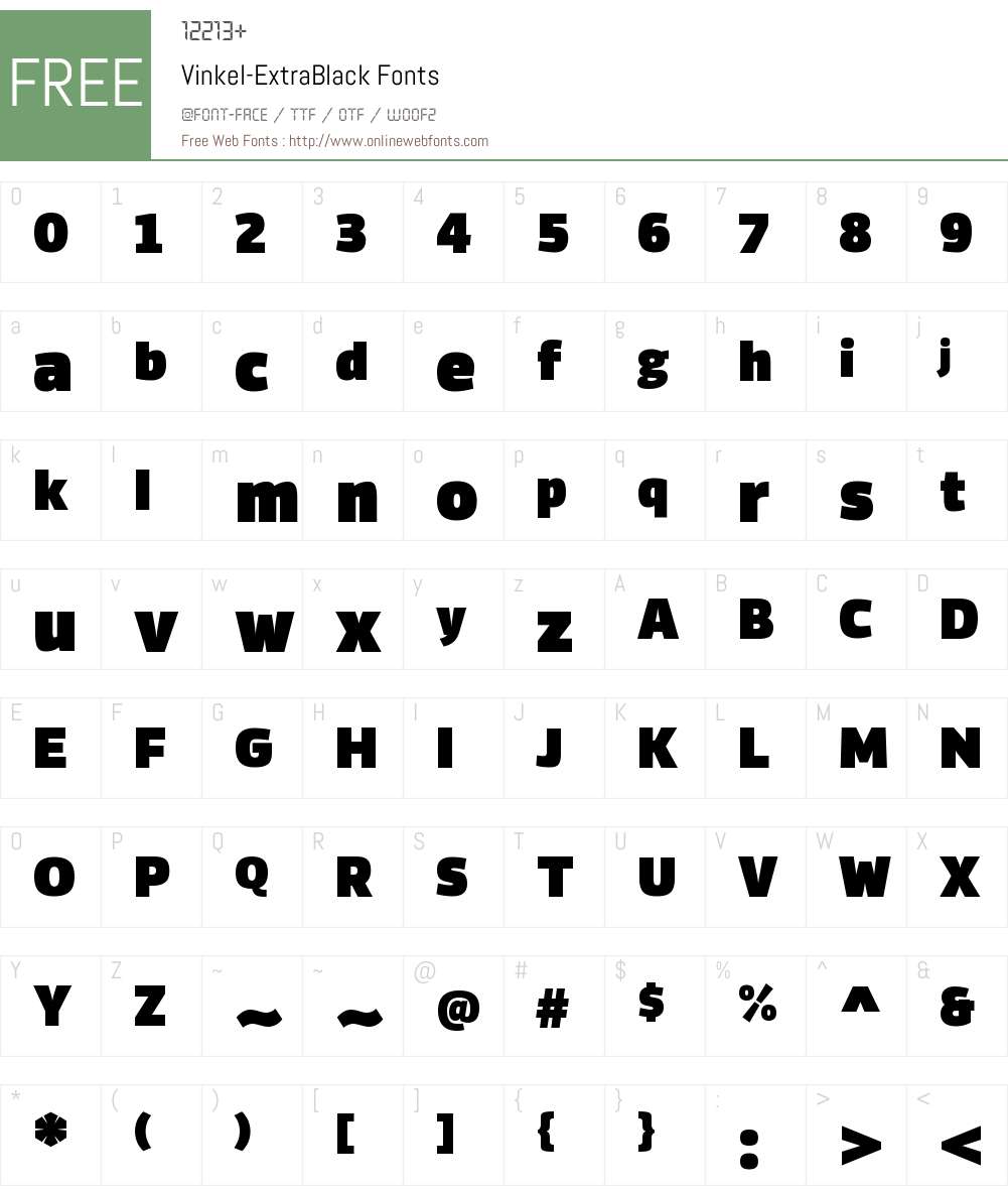 Vinkel ExtBl Font Screenshots