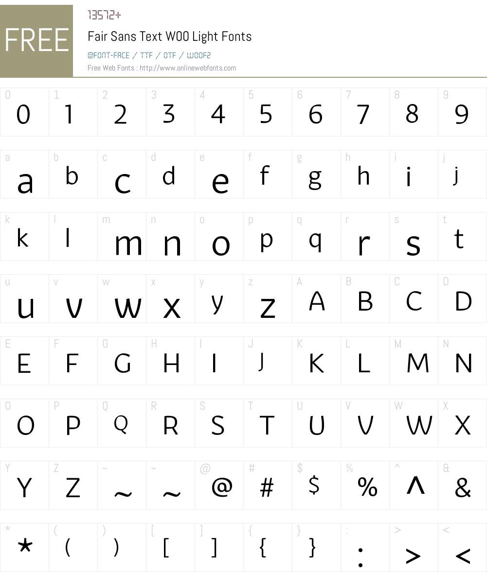 FairSansTextW00-Light Font Screenshots