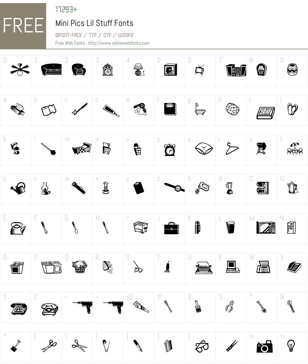 Mini Pics Lil Stuff Font Screenshots