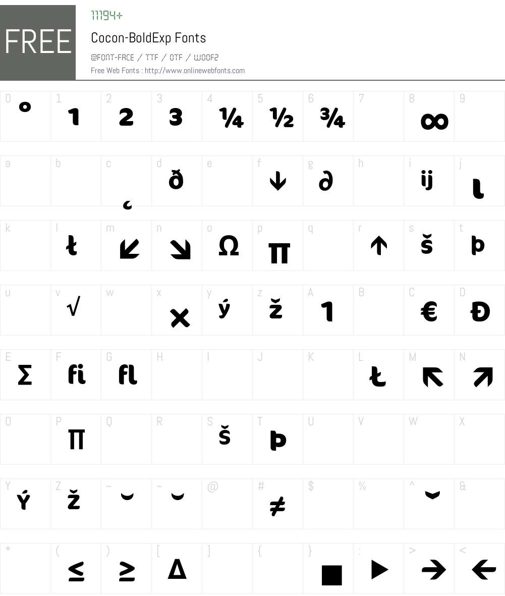 Cocon Font Screenshots