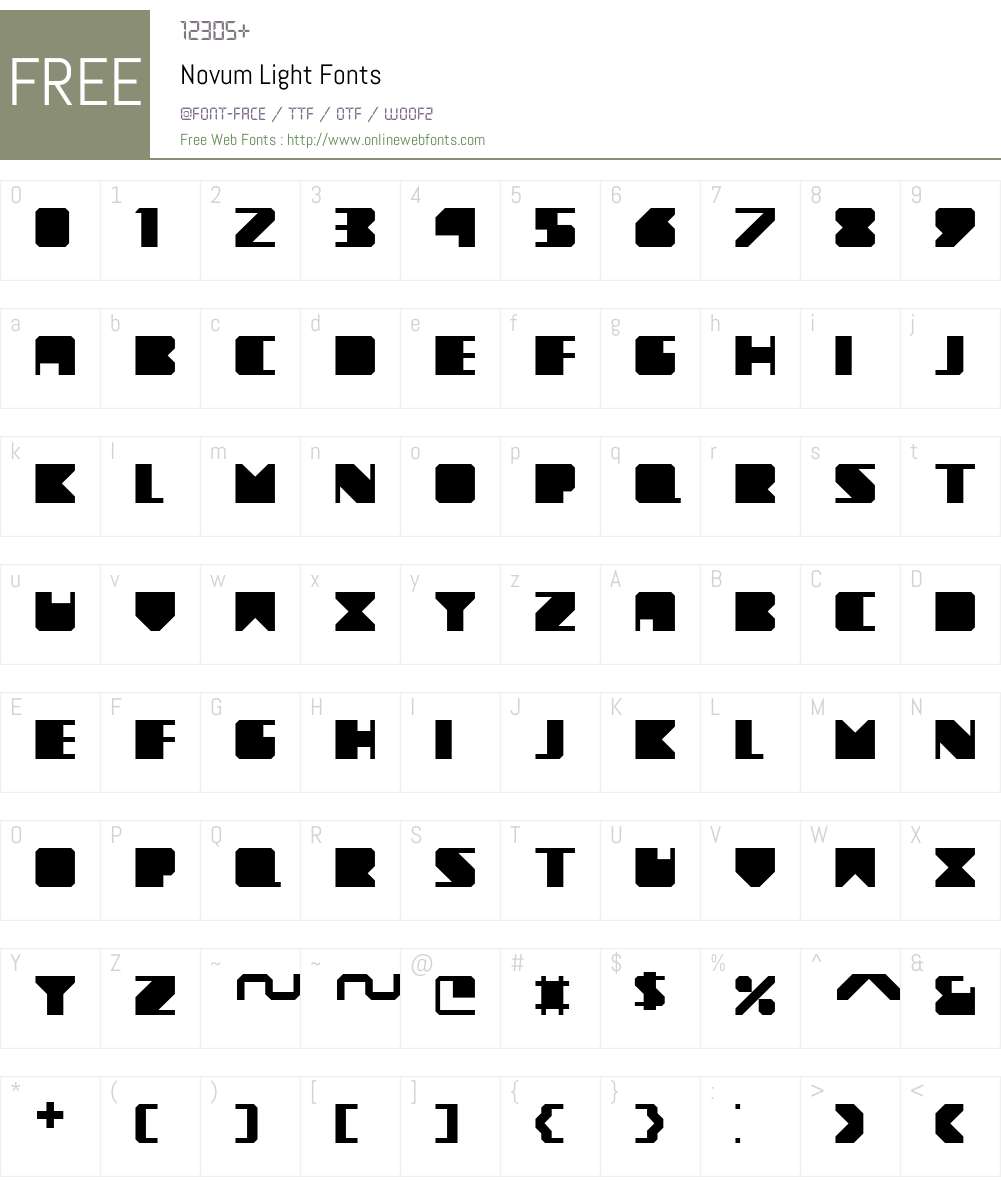 Novum Font Screenshots
