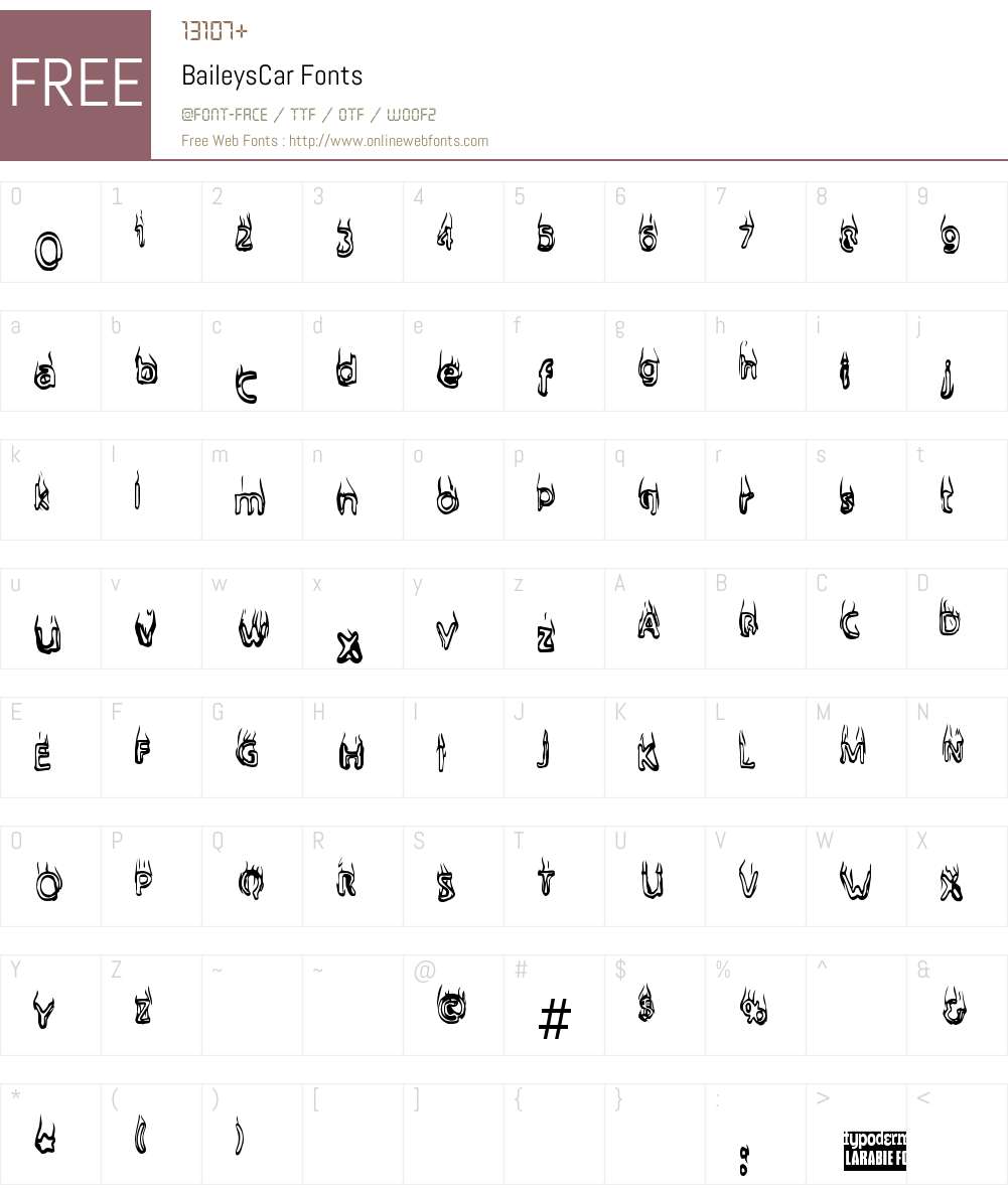 BaileysCar Font Screenshots