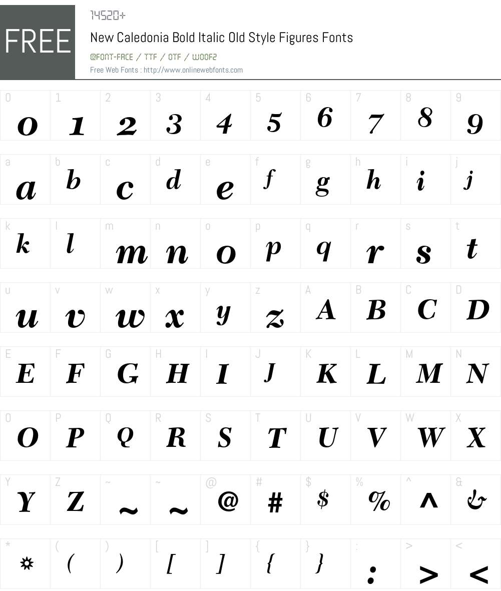 New Caledonia Font Screenshots