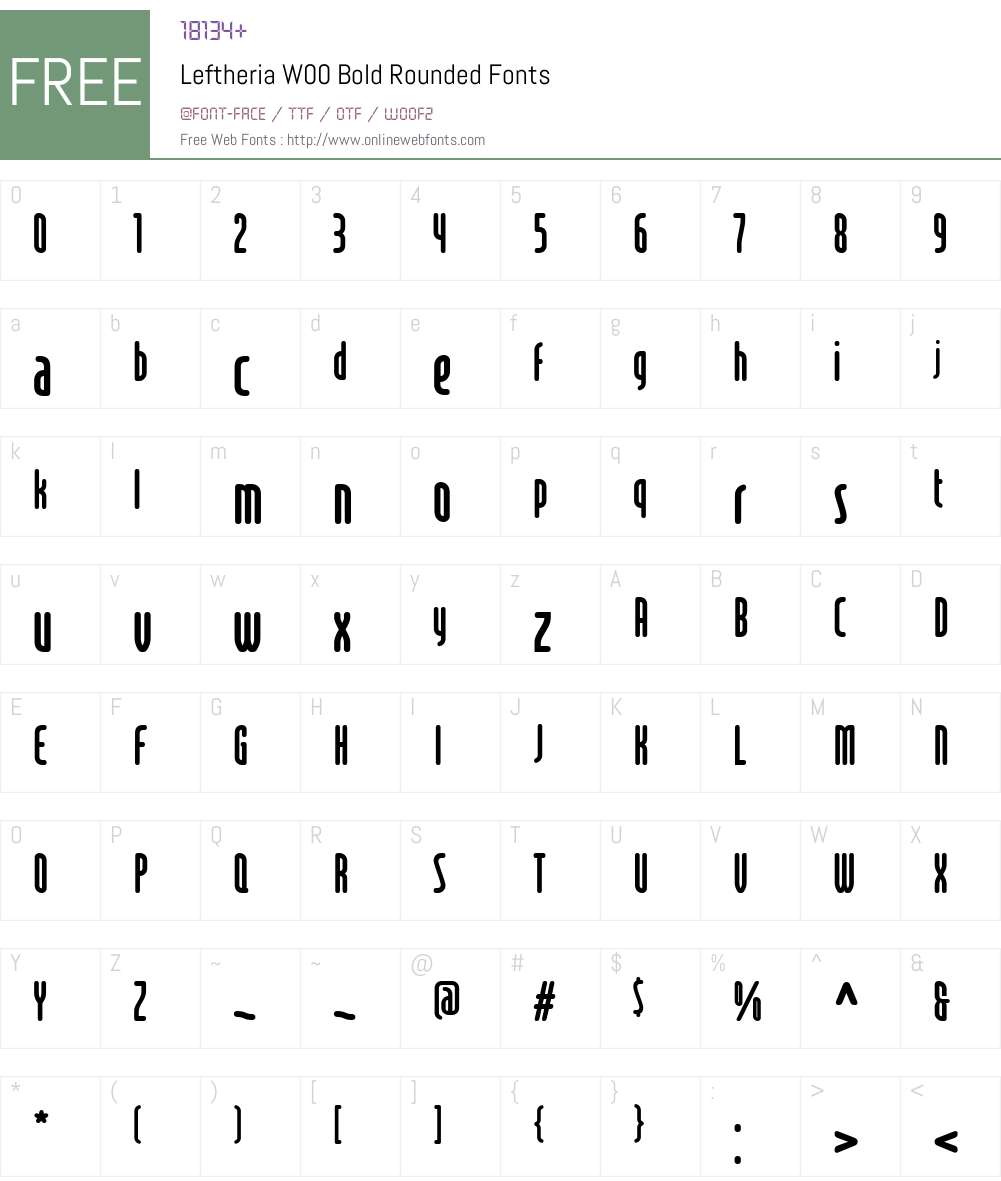 LeftheriaW00-BoldRounded Font Screenshots
