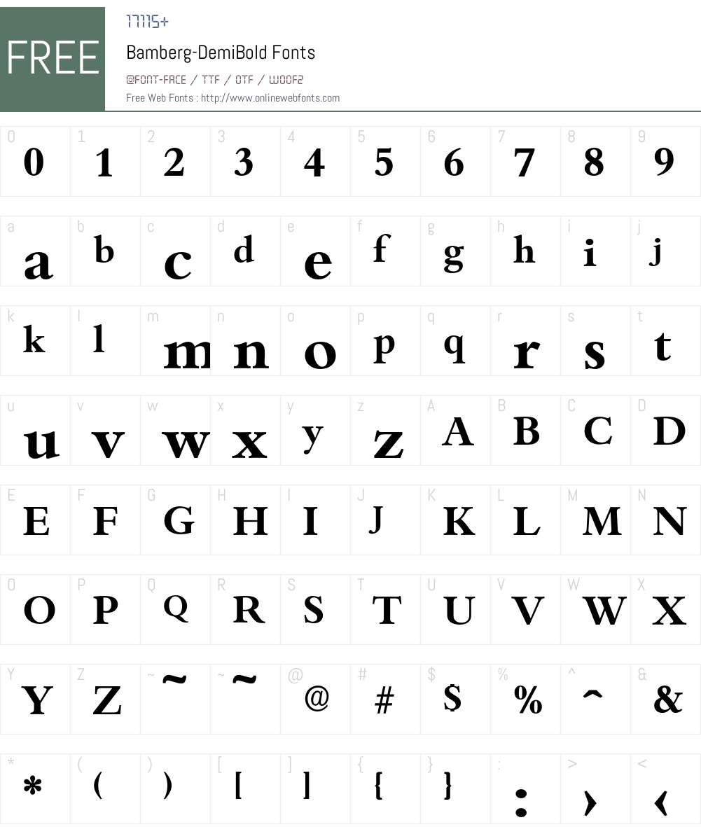 Bamberg-DemiBold Font Screenshots