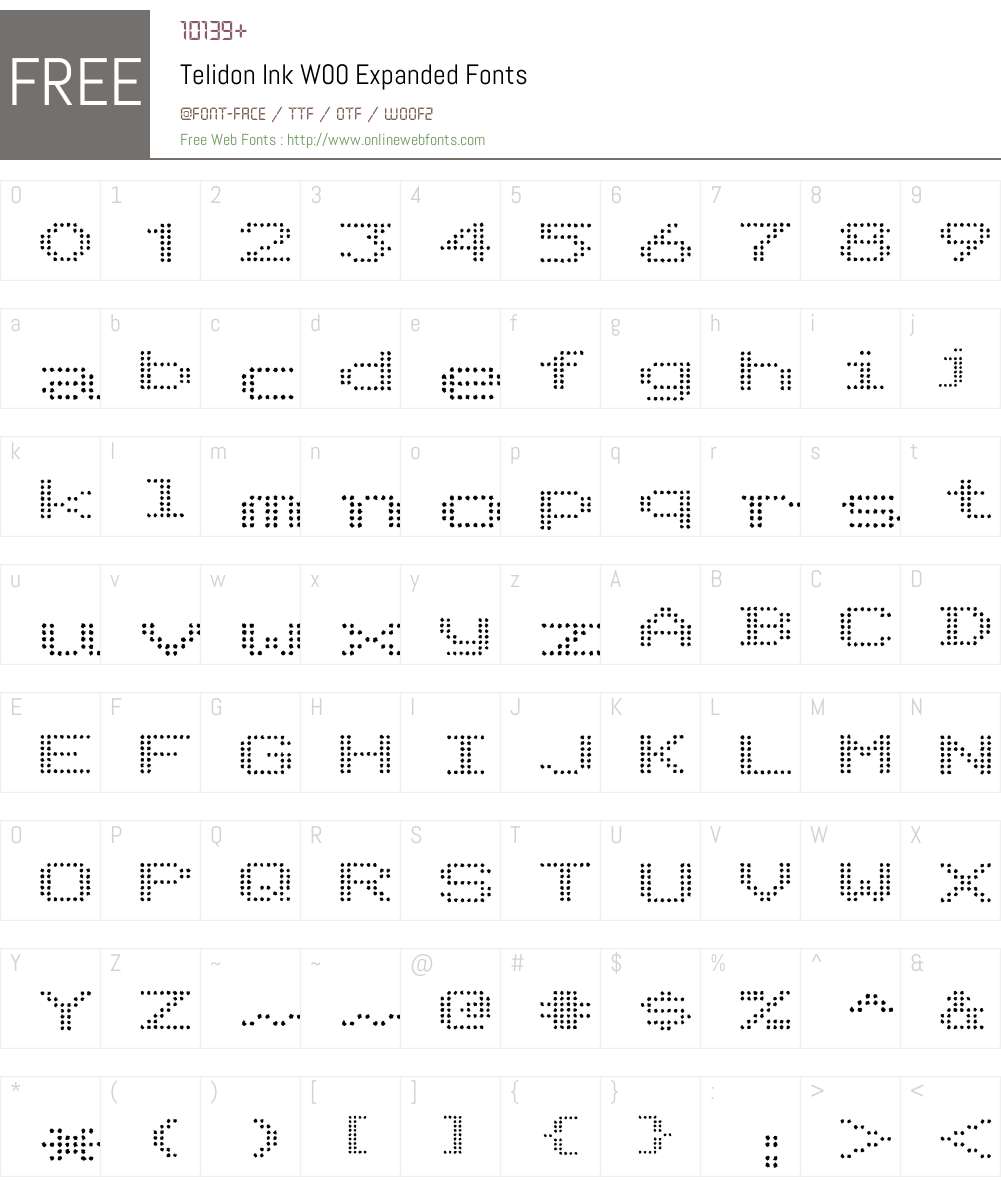TelidonInkW00-Expanded Font Screenshots