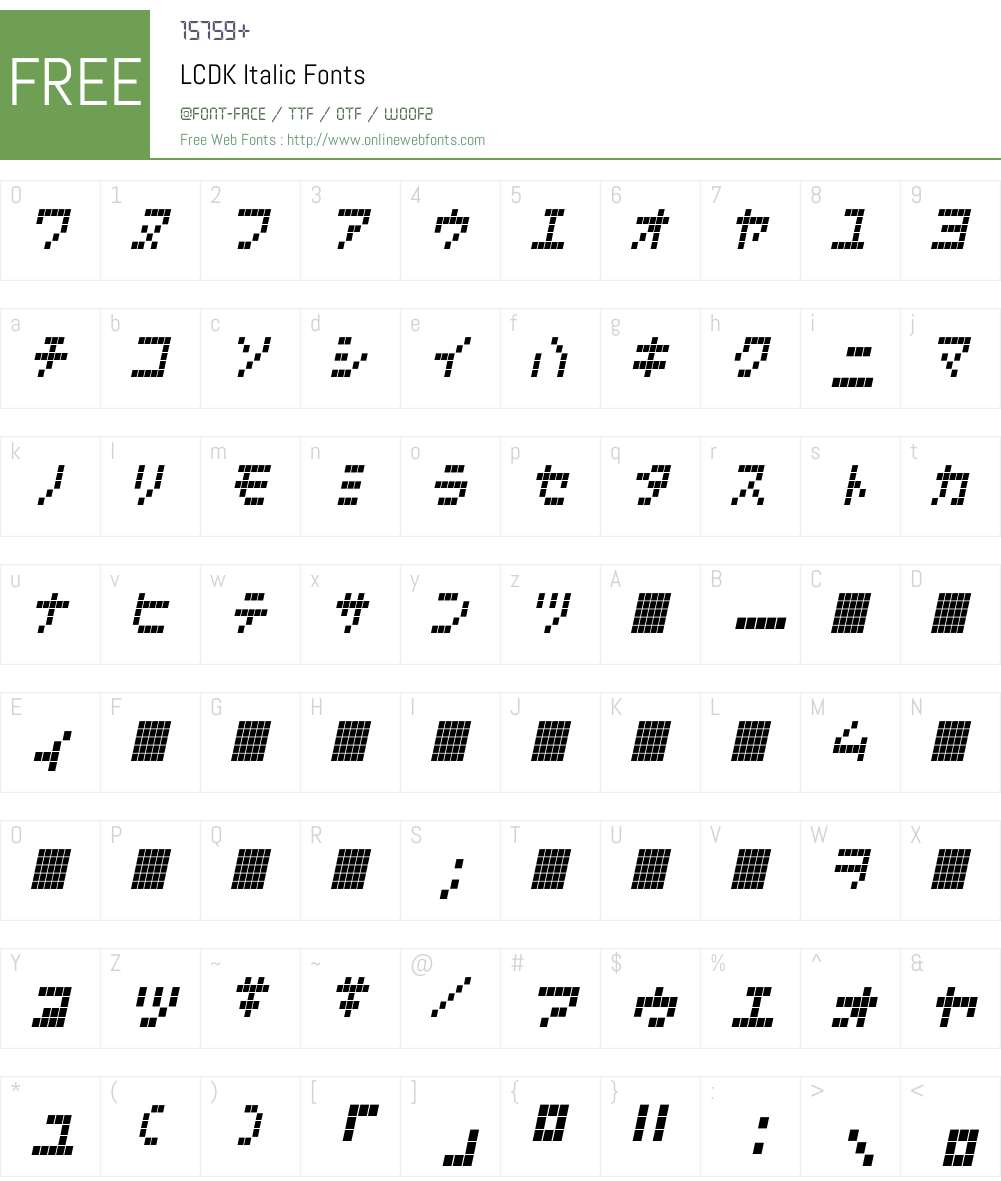 LCDK Font Screenshots