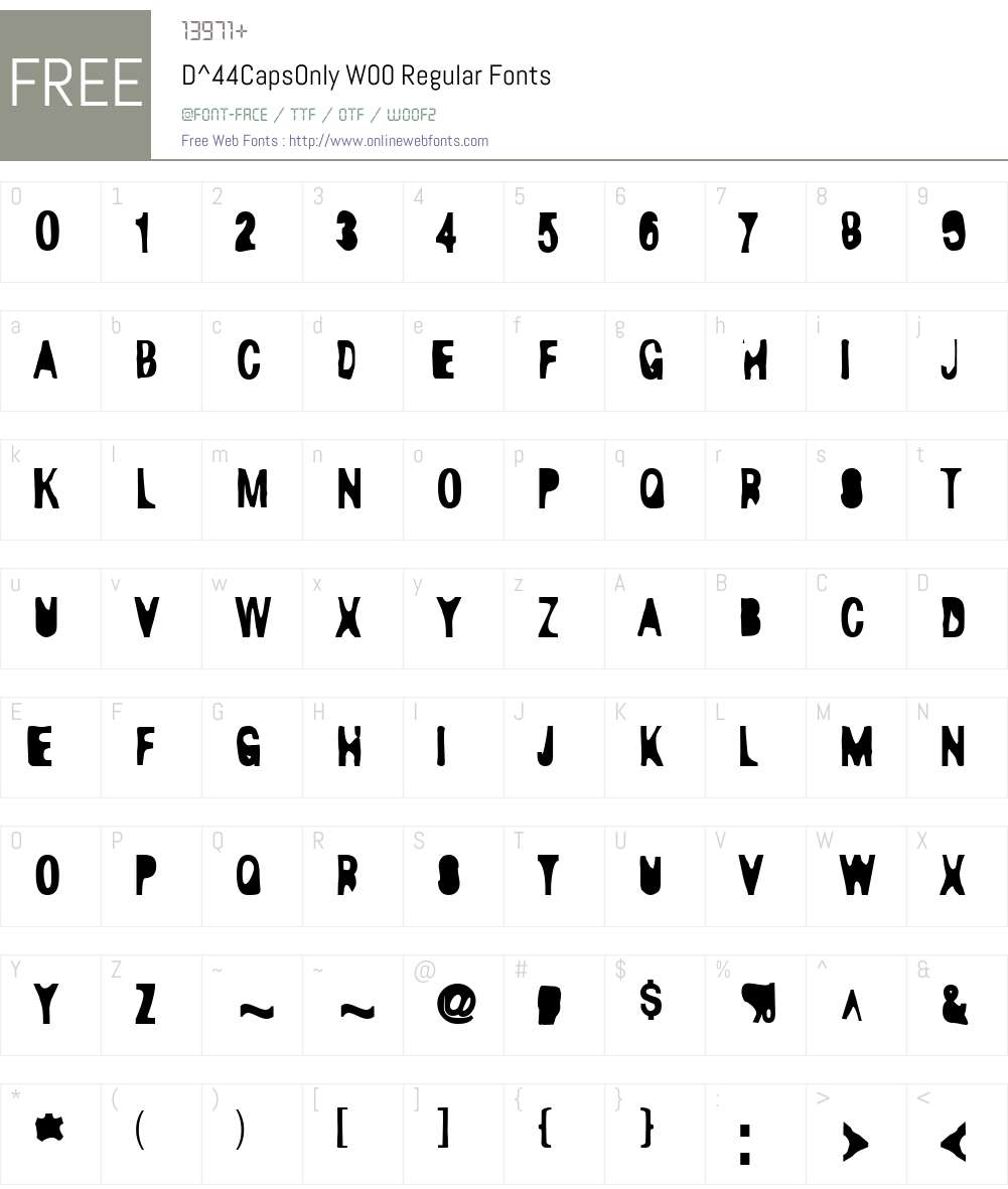 D^44 Font Screenshots