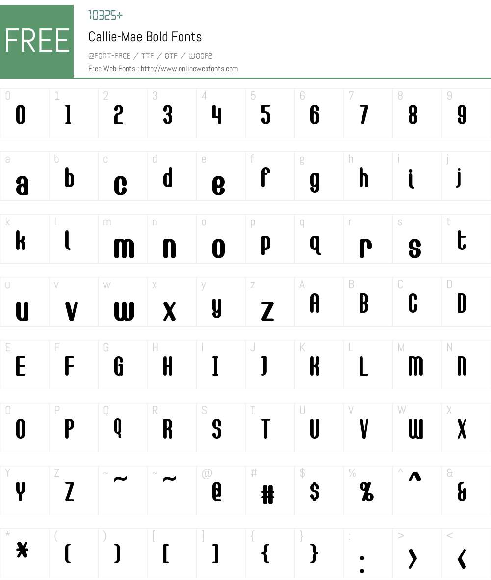 Callie-Mae Font Screenshots
