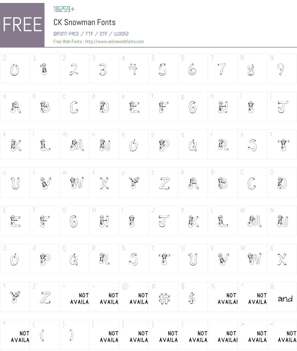 CK Snowman Font Screenshots