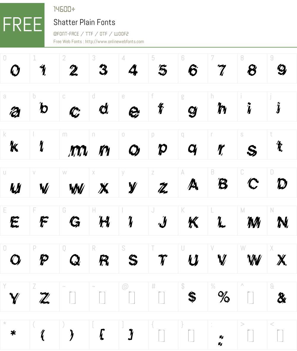 Shatter Font Screenshots