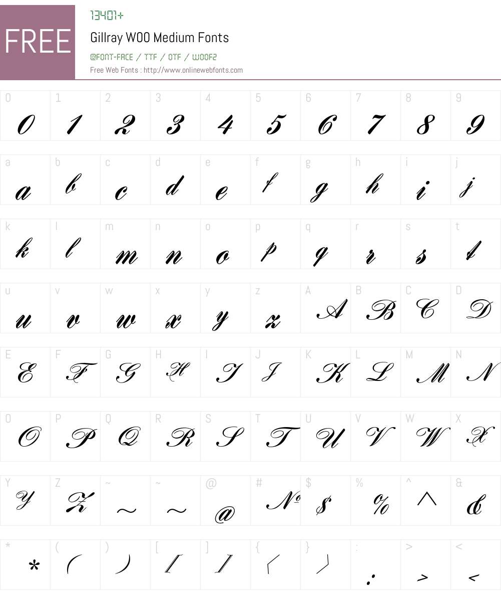 GillrayW00-Medium Font Screenshots