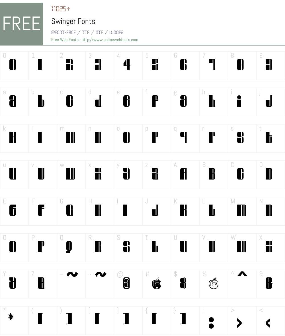 Swinger Font Screenshots