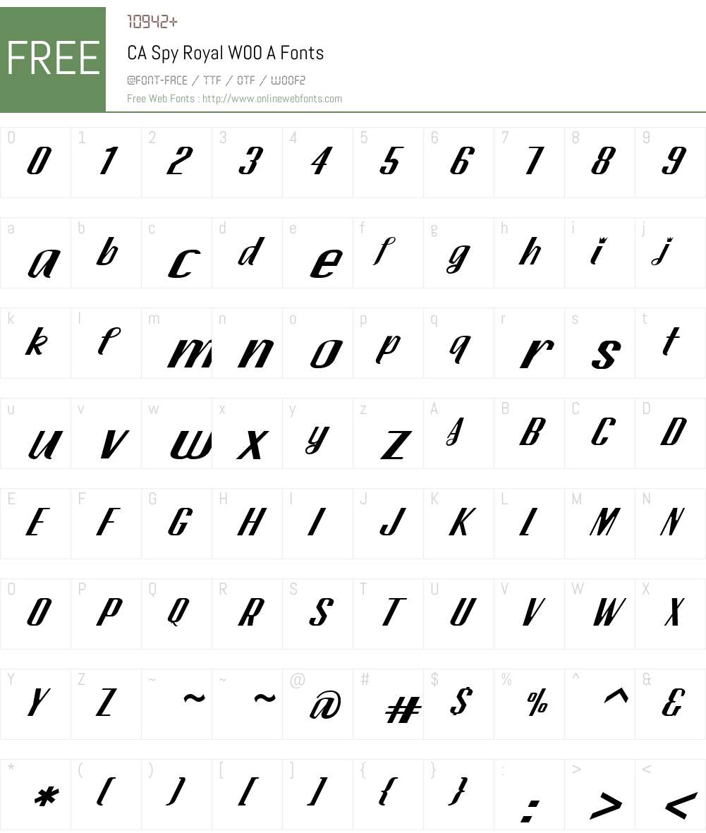 CASpyRoyalW00-A Font Screenshots