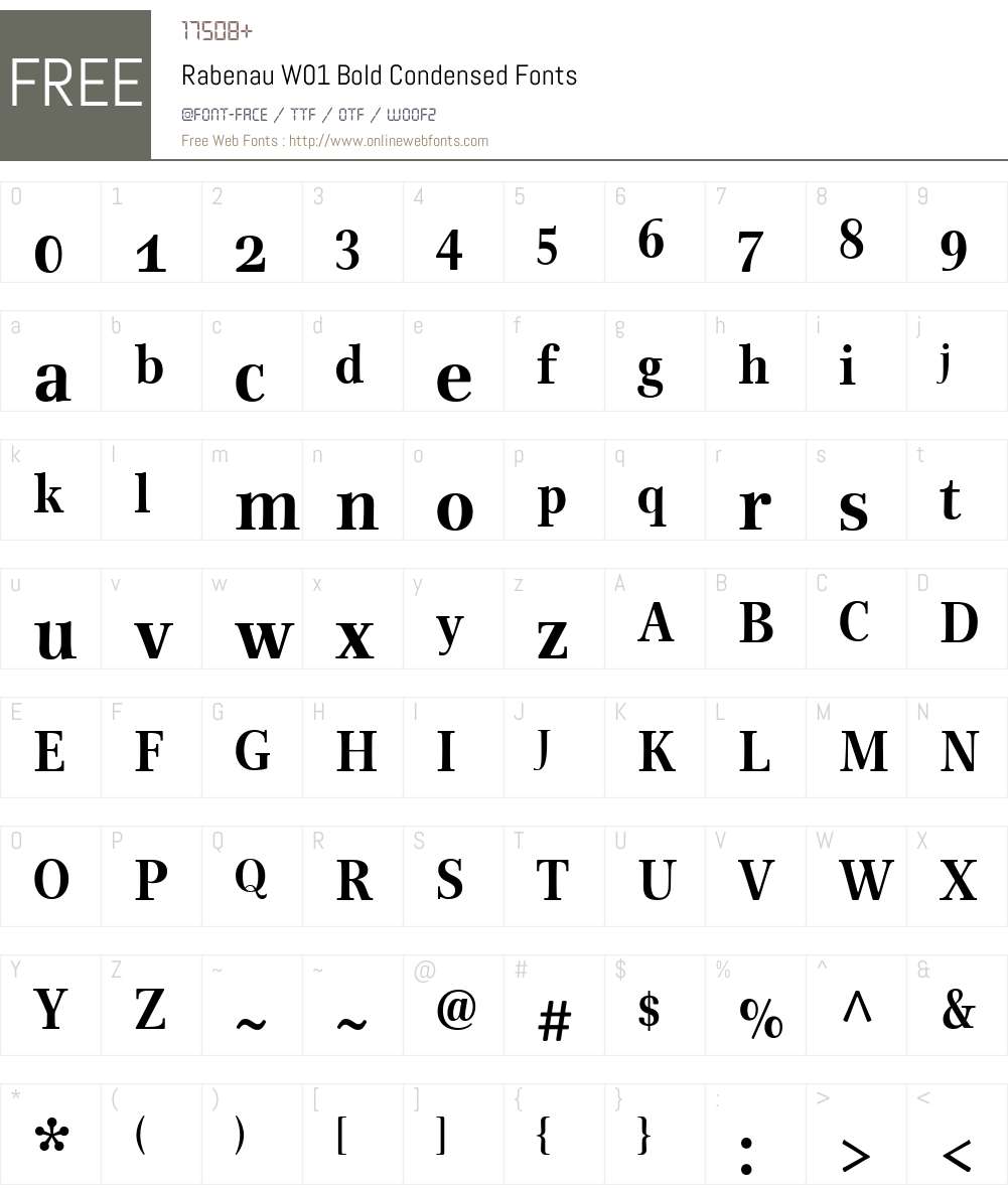 RabenauW01-BoldCondensed Font Screenshots