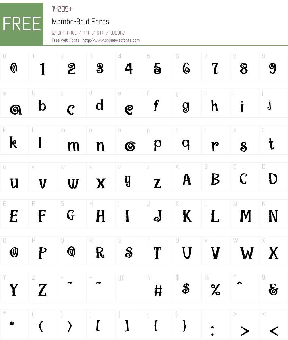 Mambo Font Screenshots