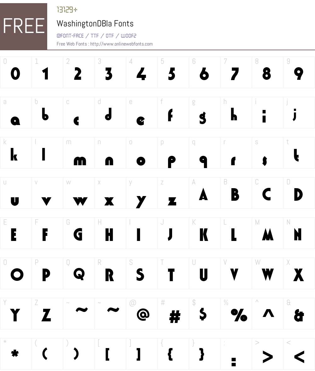 WashingtonDBla Font Screenshots