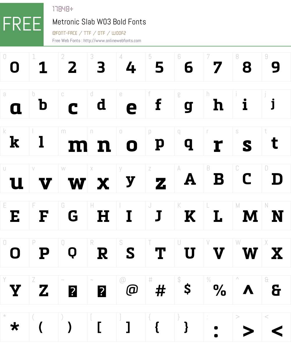 Metronic Slab Pro Font Screenshots