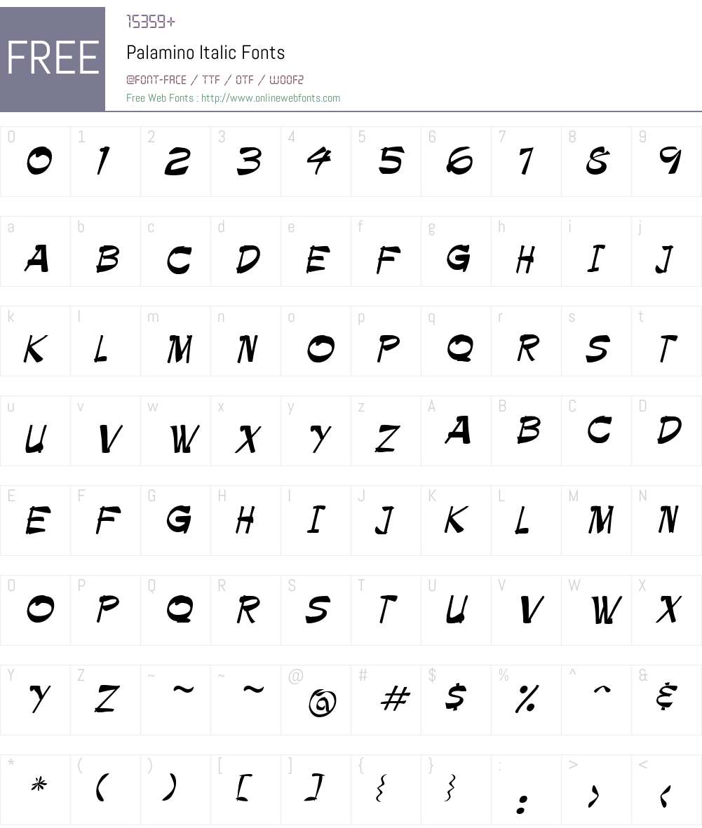 Palamino Font Screenshots