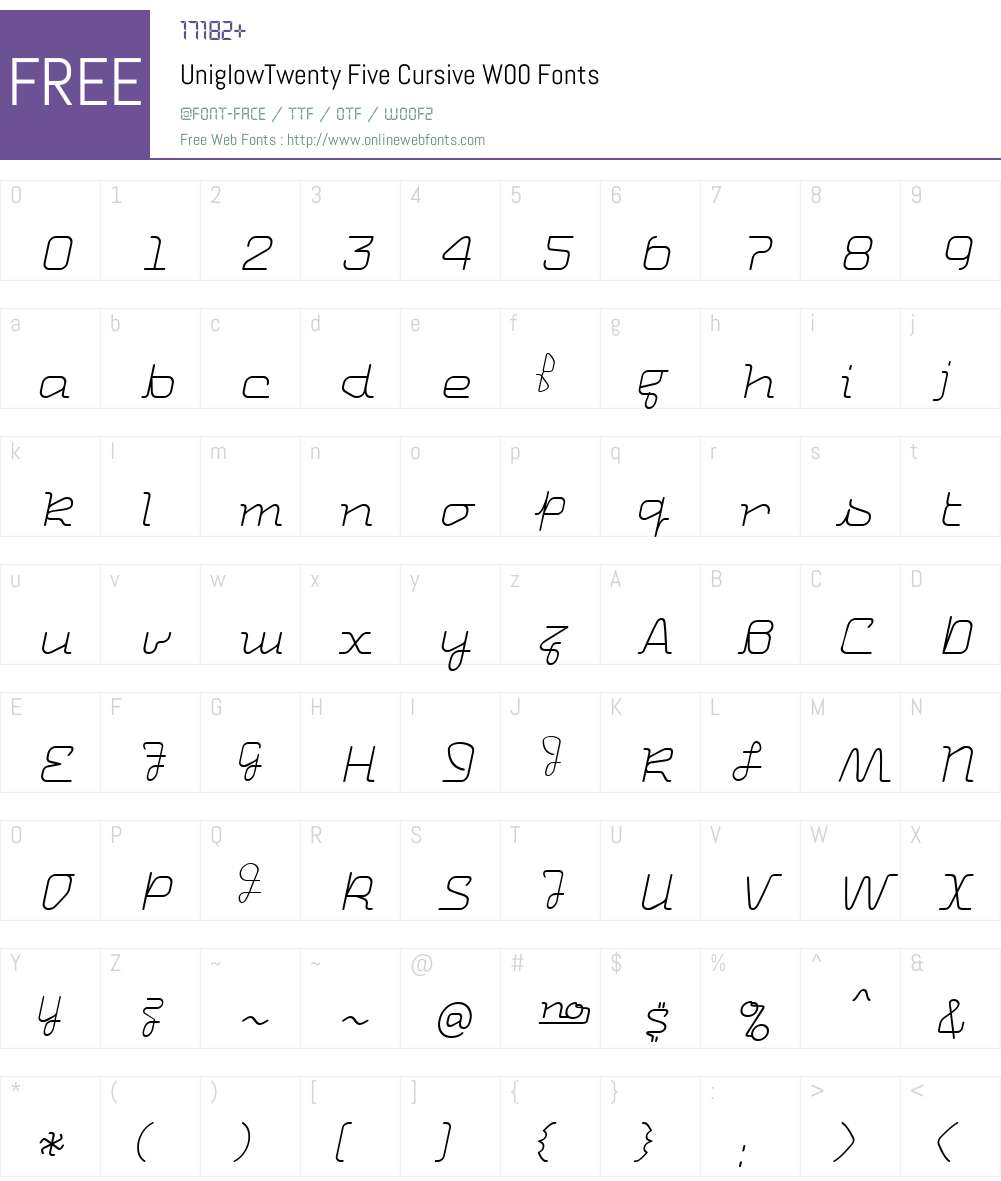 Uniglow Font Screenshots