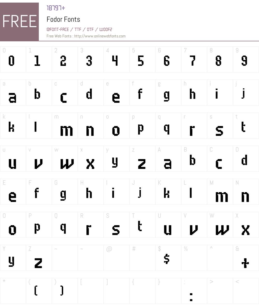 Fodor Font Screenshots