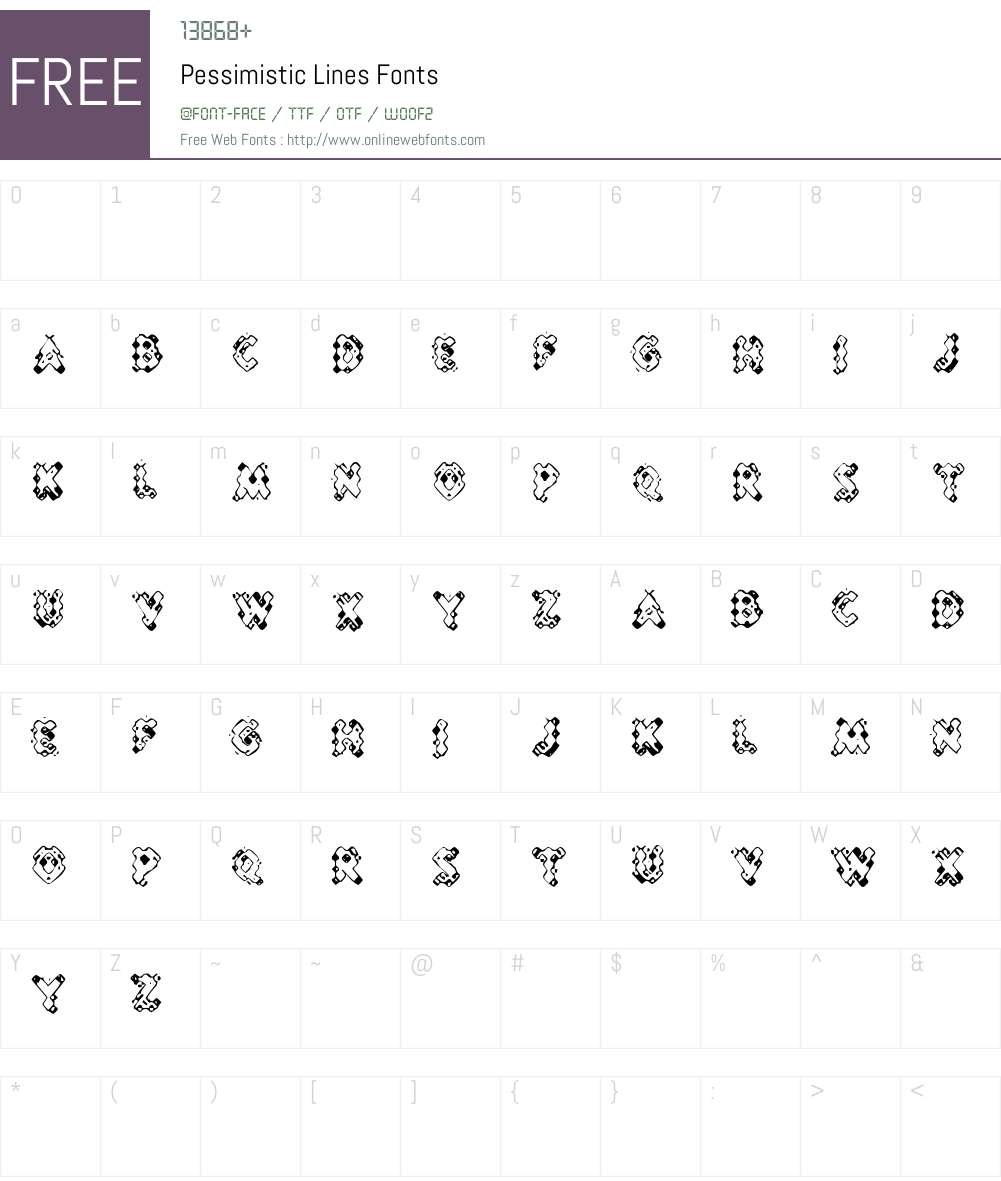 Pessimistic Lines Font Screenshots