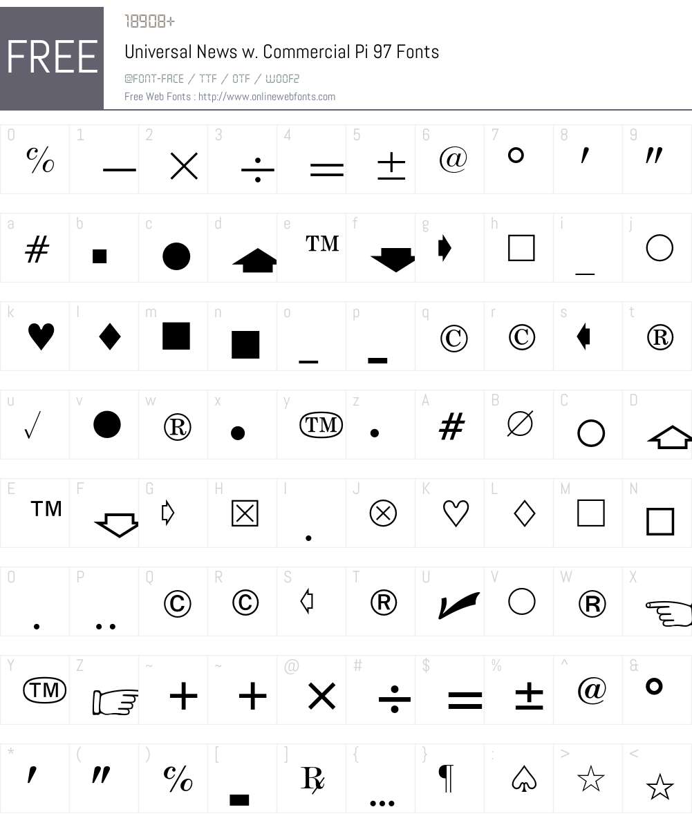 Universal Font Screenshots