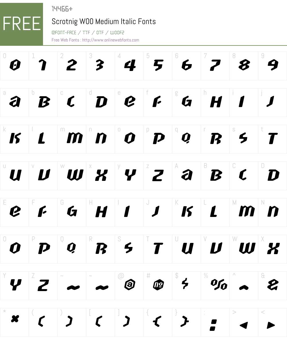 ScrotnigW00-MediumItalic Font Screenshots