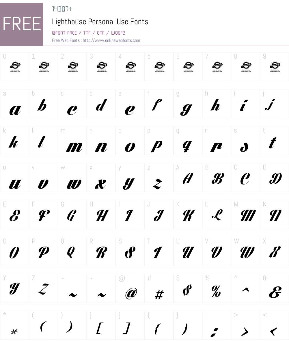 Lighthouse Personal Use Font Screenshots