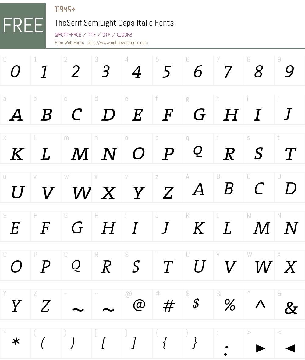 The Serif Semi Light- Font Screenshots