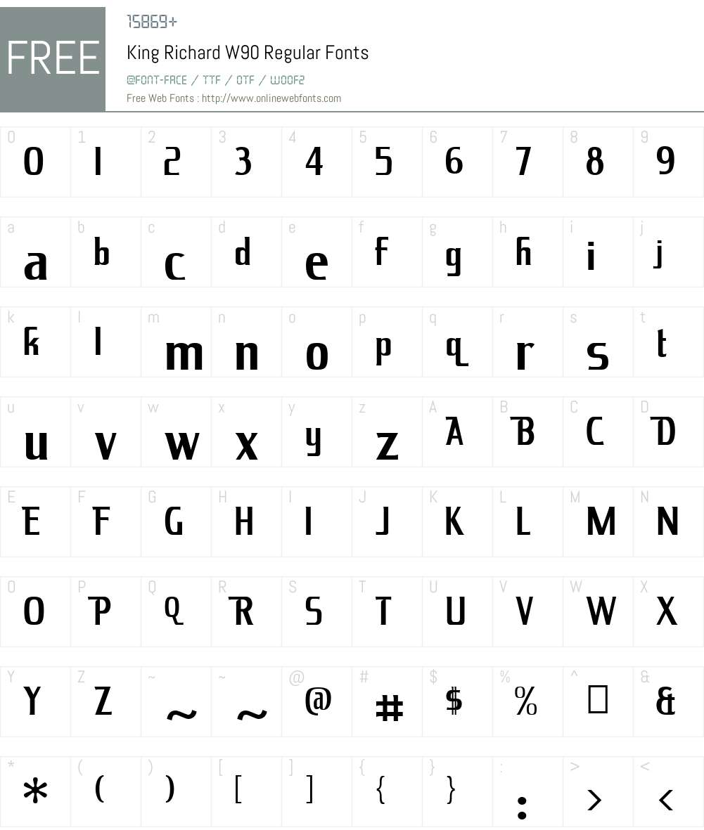 KingRichardW90-Regular Font Screenshots