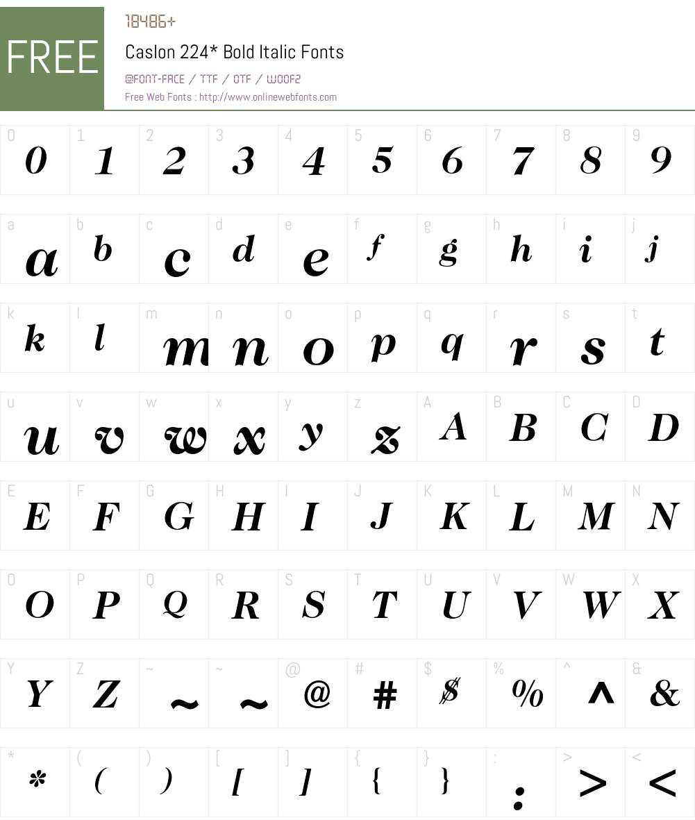 Caslon Two TwentyFour BQ Font Screenshots