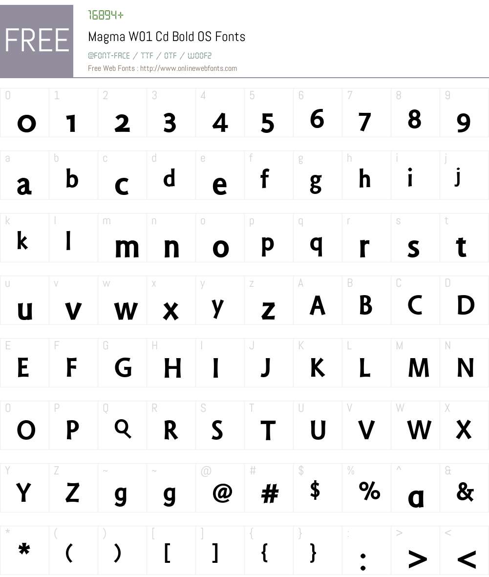MagmaW01-CdBoldOS Font Screenshots