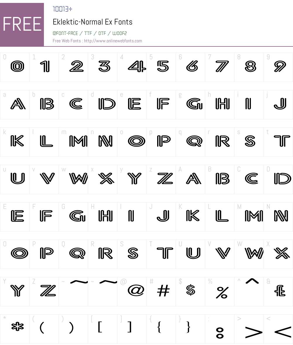 Eklektic-Normal Ex Font Screenshots