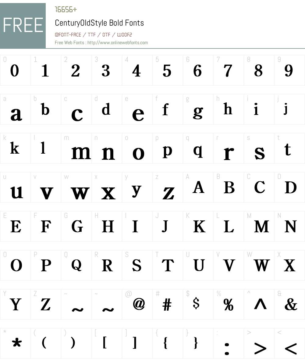 CenturyOldStyle Font Screenshots