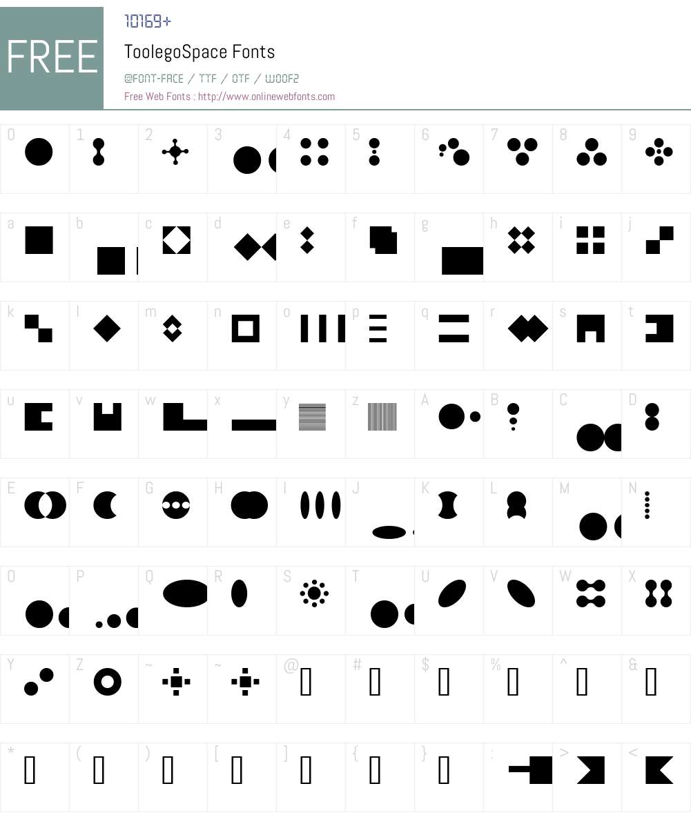 ToolegoSpace Font Screenshots